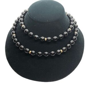 14K Gold & Black Onyx Necklace